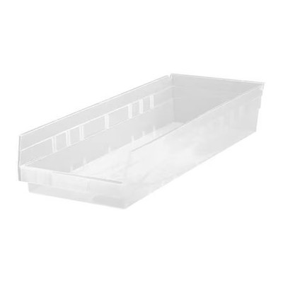 Quantum Storage Systems Qsb114cl Shelf Storage Bin, Polypropylene, Clear, 4 In