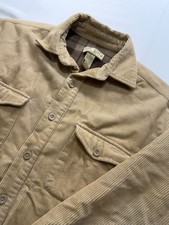 Sun River Clothing Co. Mens Tan Corduroy Fleece-Lined Button-Up Shirt Jacket