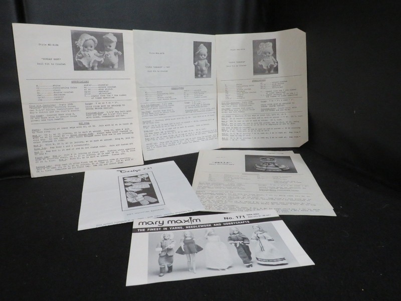 DOLL KNIT / CROCHET PATTERN LEAFLETS ~ 11”, 7.5”, 5.5” & SOFT SCULPTURE ~ LIST