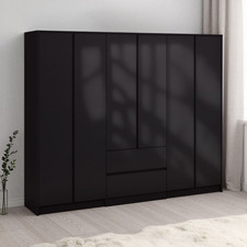 Malvern 6 Door Wardrobe With Hanging Rails & 2 Drawer Modern Bedroom Furniture