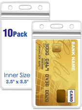 Vertical ID Card Name Tag Badge Holder with Waterproof Type Resealable Zip Vert