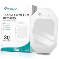 Transparent Film Dressing 4" x 4.75" Box of 30 - Waterproof 4" x 4.75"(30 PCS)