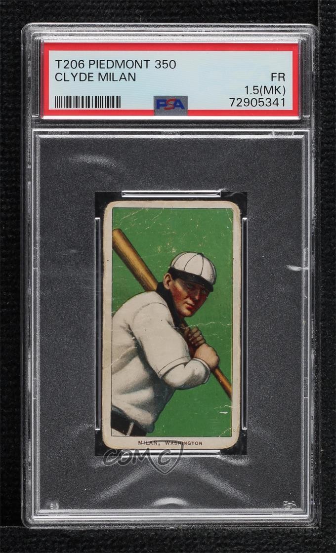 1909-11 T206 Piedmont 350-460 Factory No 25 Back Clyde Milan 0q4x