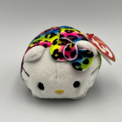 Teeny Ty Hello Kitty 4'' Rainbow Leopard Tie Dye Stackable Plush NWT