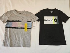 Hurley Youth Boys 2-pack Tee Shirts Size Small Gray  Pocket & Black 7/8