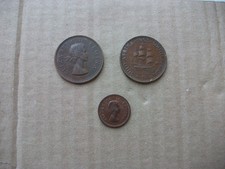 3 South Africa Coins - 1/4 Penny + 2x1 Penny (Queen Elizabeth II)