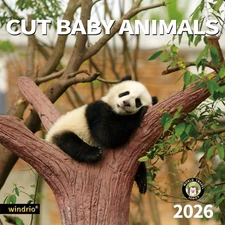 2026 Wall Calendar Baby Animals Nov 2025–Dec 2026, 12" x 24" Cute Pets