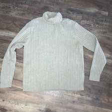 NWT Banana Republic Men  s Italian Wool-Blend Ribbed Turtleneck Sweater XL Tan