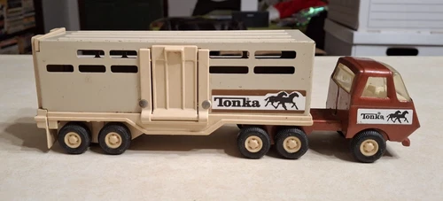 Vintage Tonka Truck Horse Trailer 1970s Metal Steel Mini Semi 811974 55010 Set