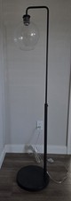 West Elm Sculptural Globe Glass Lamp, w/ Corded Foot Switch