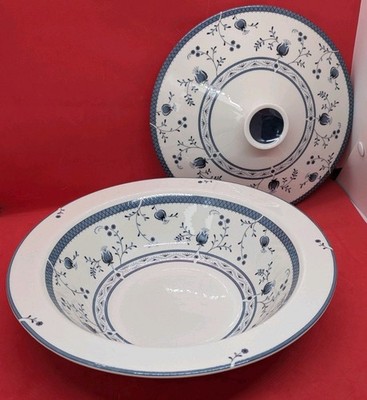 Royal Doulton CAMBRIDGE Terrine mit Deckel / Servierschale. TC-1017. Blau geblümt