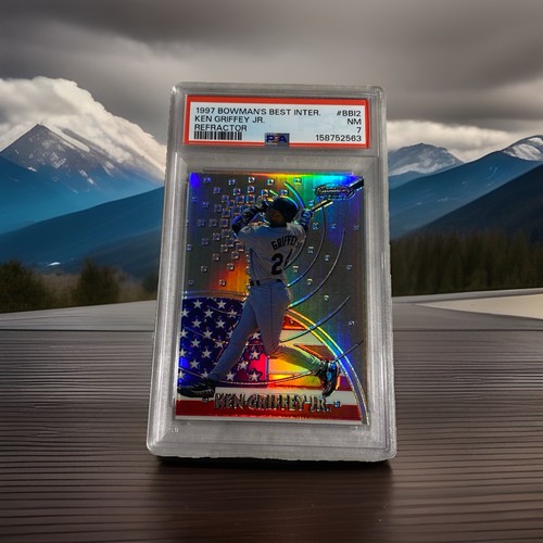 1997 Bowman's Best International Ken Griffey Jr Refractor #BBI2 Graded PSA 7 NM