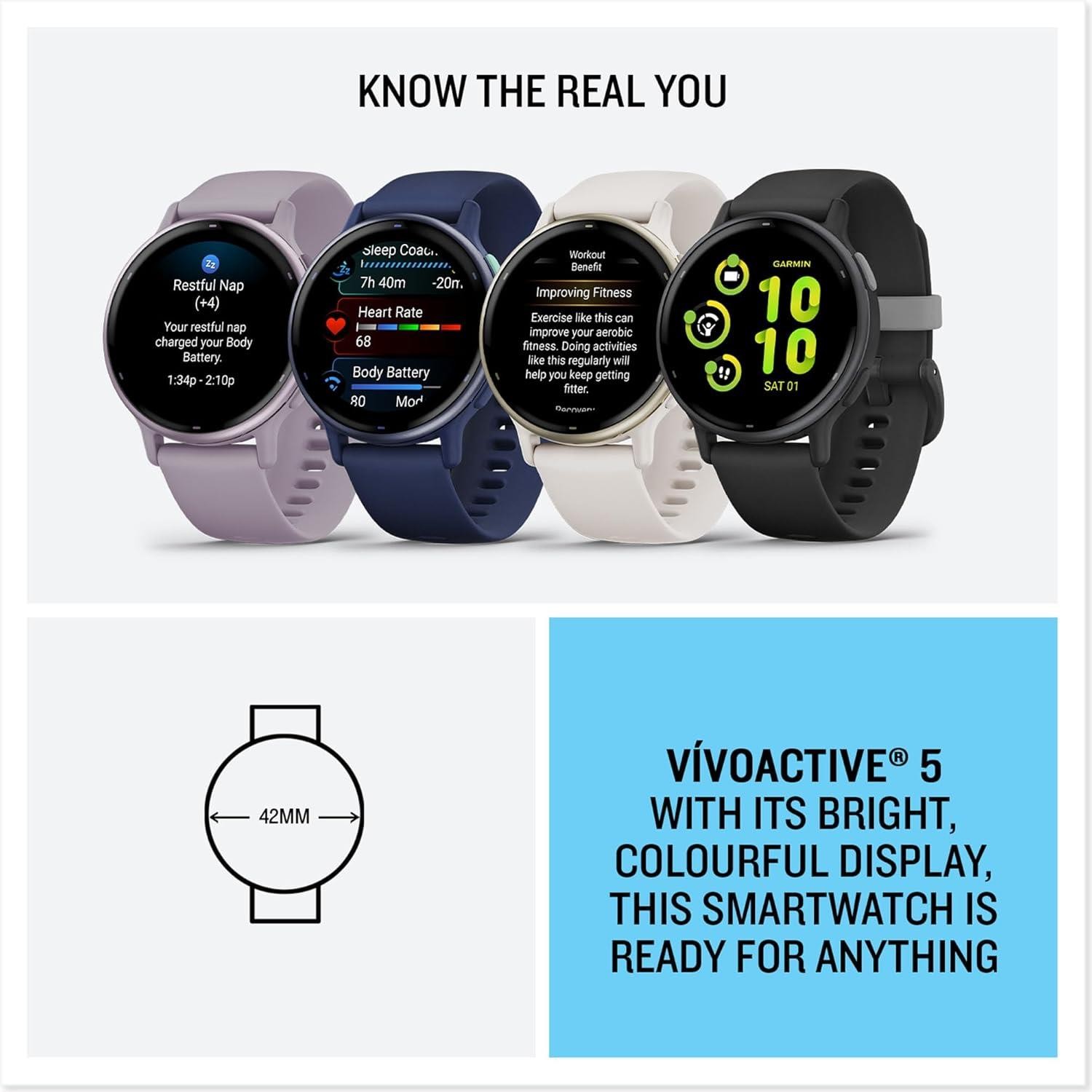 Garmin Vivoactive 5 Music GPS Sports Watch Smartwatch - Metallic Navy foto 5