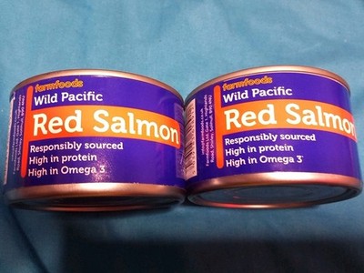 2 Dosen FARMFOODS RED WILD PACIFIC LACHS. 2 x 213g = 426g.BB NOV 2028.Kostenloser Versand
