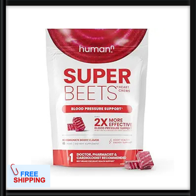 #ad Superbeets Heart Chews Nitric Oxide amp; Blood Pressure Support 60 Count $13.25