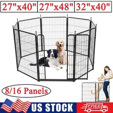 40''/48" Dog Playpen 8/16 Panels Exercise Pen Pet Playpen Fence Indoor  Outdoor