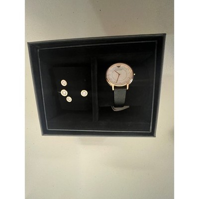 【ミラノ購入】EMPORIO ARMANI ラムレザー2010 アーカイブ Emporio Armani AR80011 Two-Hand Black Leather Watch | eBay