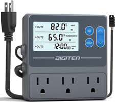 Reptile Temp Humidity Controller with Timer Outlet