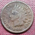 1869 Indian Head Cent 1c Circulated Details #93434
