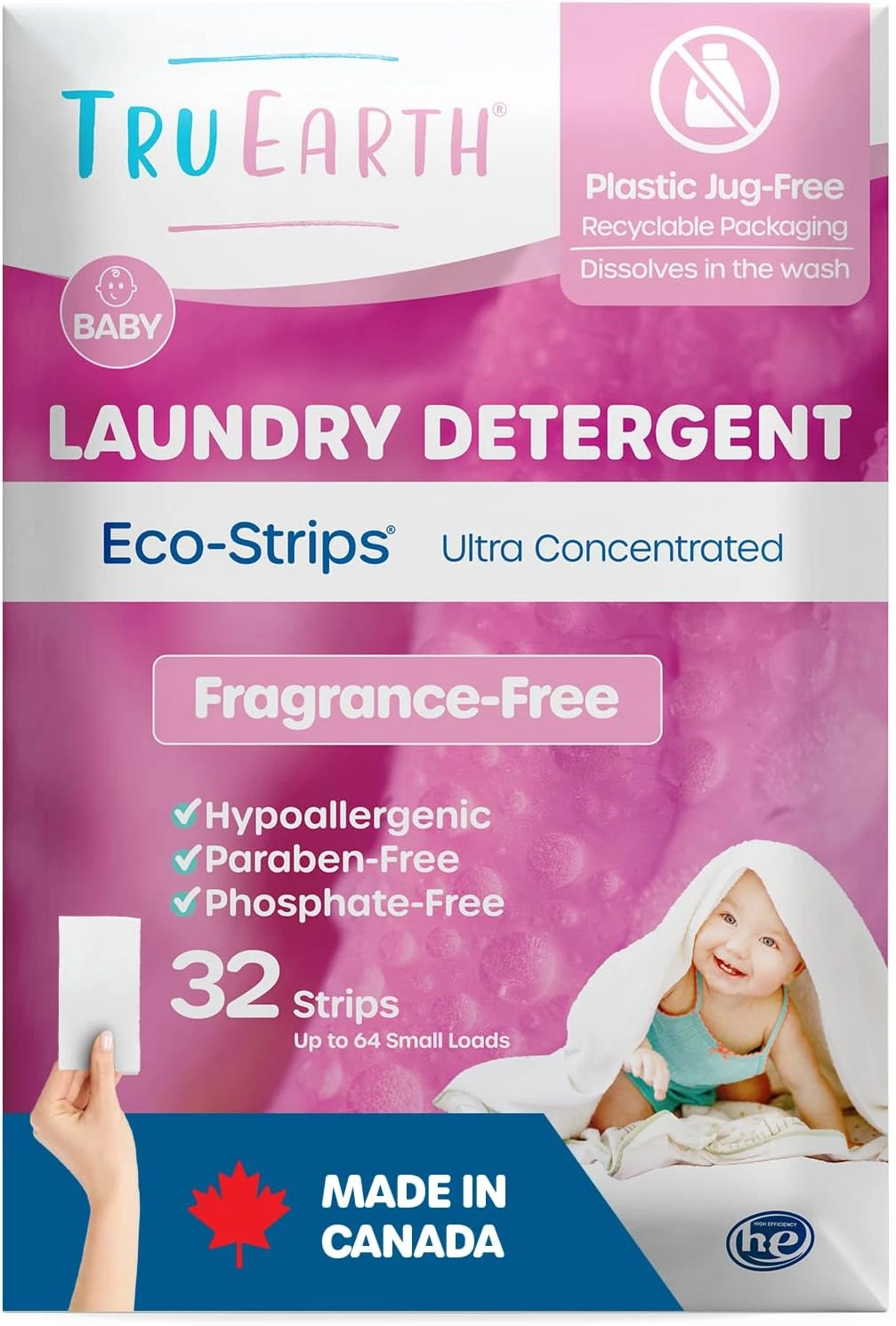 Tru Earth Baby Laundry Detergent Sheets, Fragrance Free, 32ct, 64 Loads
Opens in a new window or tab
