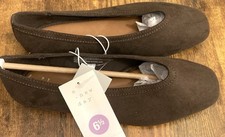 Women  s Sammie Ballet Flats with Memory Foam Insole   a New Day  Brown Size 6.5