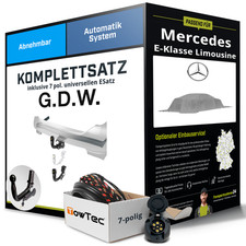 Für MERCEDES E-Kl. Limo. W214 Anhängerkupplung abnehmbar +eSatz 7pol uni 23- NEU