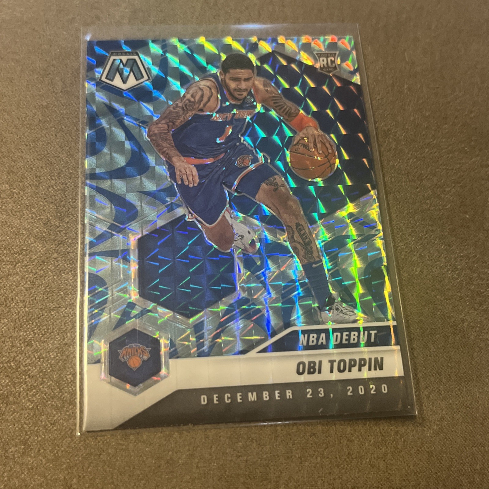 2020-21 Panini Mosaic #273 Obi Toppin Mosaic Reactive Blue