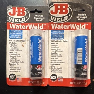 J-B Weld WaterWeld Epoxy Putty 2oz 8277 Water Resistant Quick Set Cure (2) 