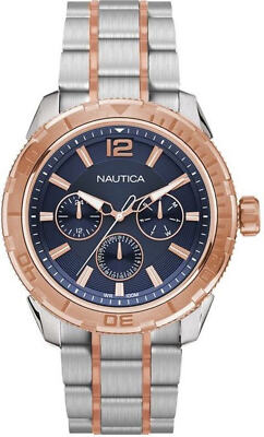 Nautica NAPSTL005 Men's STL MULTIFUNCTION Stainless Steel Link Watch