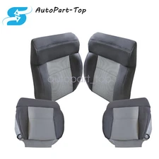For 2004-08 Ford F150 XLT Front Both Bottom & Back Cloth Seat Cover Dark Gray US
