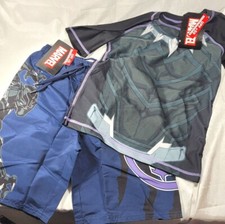 Marvel Avengers Boys Swim Top  Trunks - Captain America Black Panther - Size 8