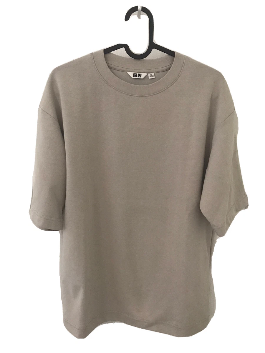 UNIQLO AIRism Cotton Unisex Oversized Crew Neck T Shirt Light
