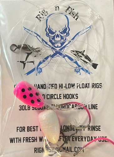Pompano Hi-Low Rigs, Colored Hooks / Bullet Floats Pompano Whiting Snappers