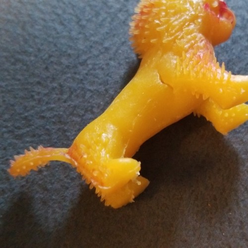 Vtg Soft Rubber Yellow Dragon Cat Lion Hong Kong Monster Toy Spikey Crazy Eyes - Picture 11 of 12