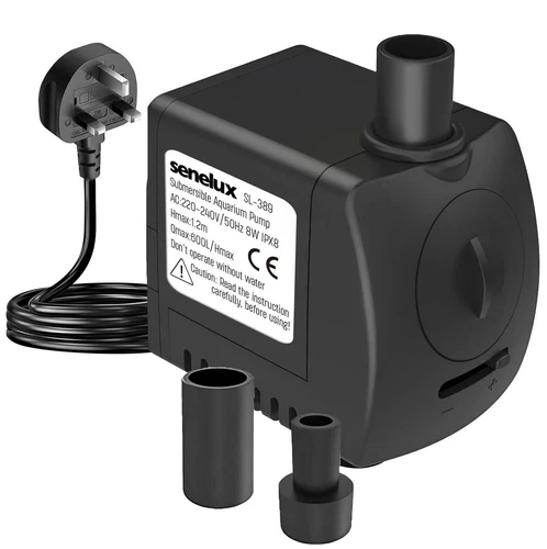 8W Submersible Water Pump Aquarium Fish Tank Sump Pumps Pond Feature 600 L/H
