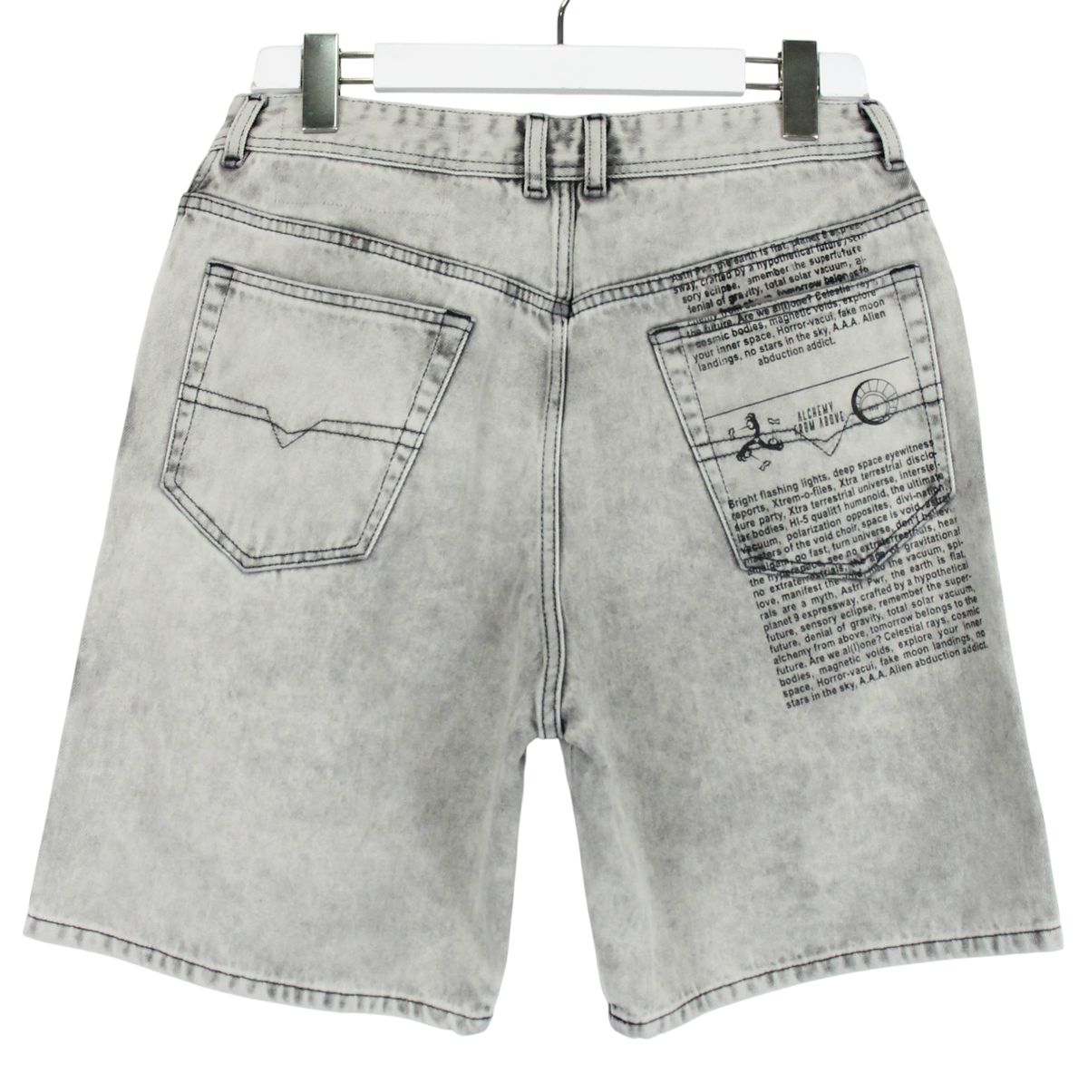 DIESEL D WILLOH 069MB Shorts Men W30 Grey Denim Zip Fly Stretch