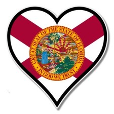 Florida Flag Heart Car Laptop Phone Vinyl Sticker - SELECT SIZE
