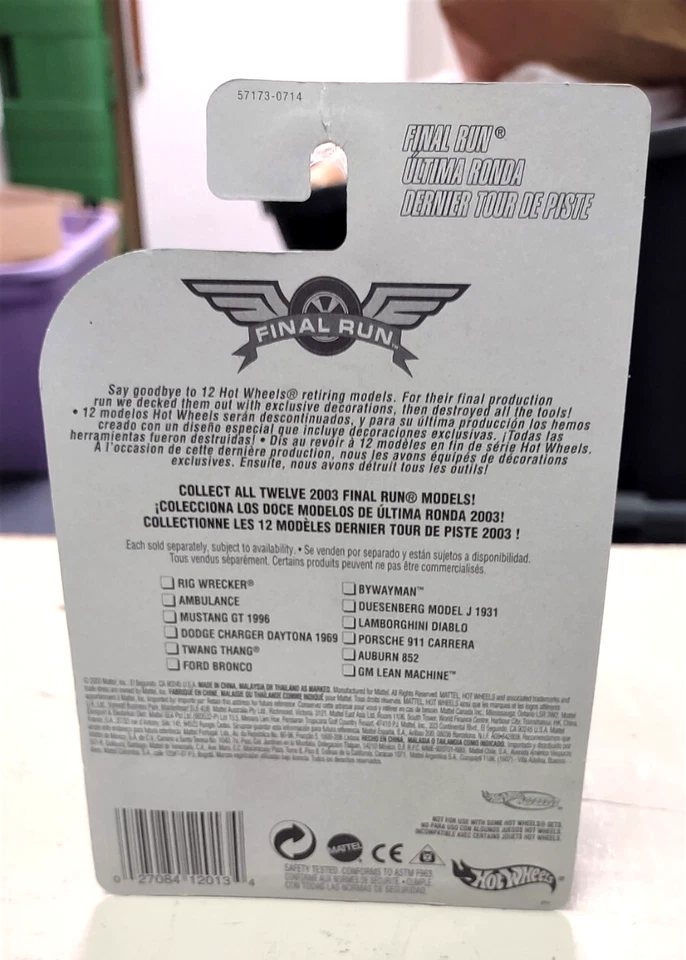 2003 Hot Wheels Final Run 1931 Duesenberg Model J #8/12 #202 Gray Car NEW C14 - Image 2 of 2