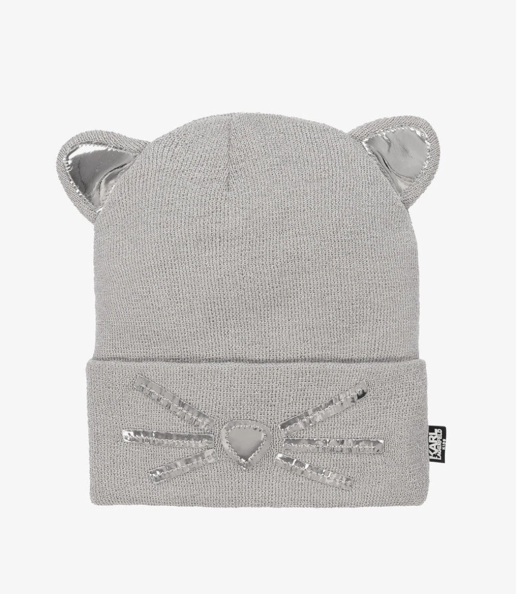 Karl Lagerfeld Toddler Girls Silver Beanie Hat