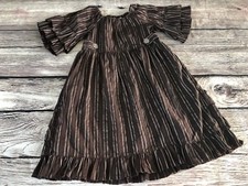 Loves me not Bustle brown striped dress sz 8 Spring Easter Girls