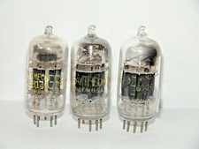 3 Vintage Raytheon 5814 Vacuum Tubes 3Mica Black Plates D-Getter Military 12au7