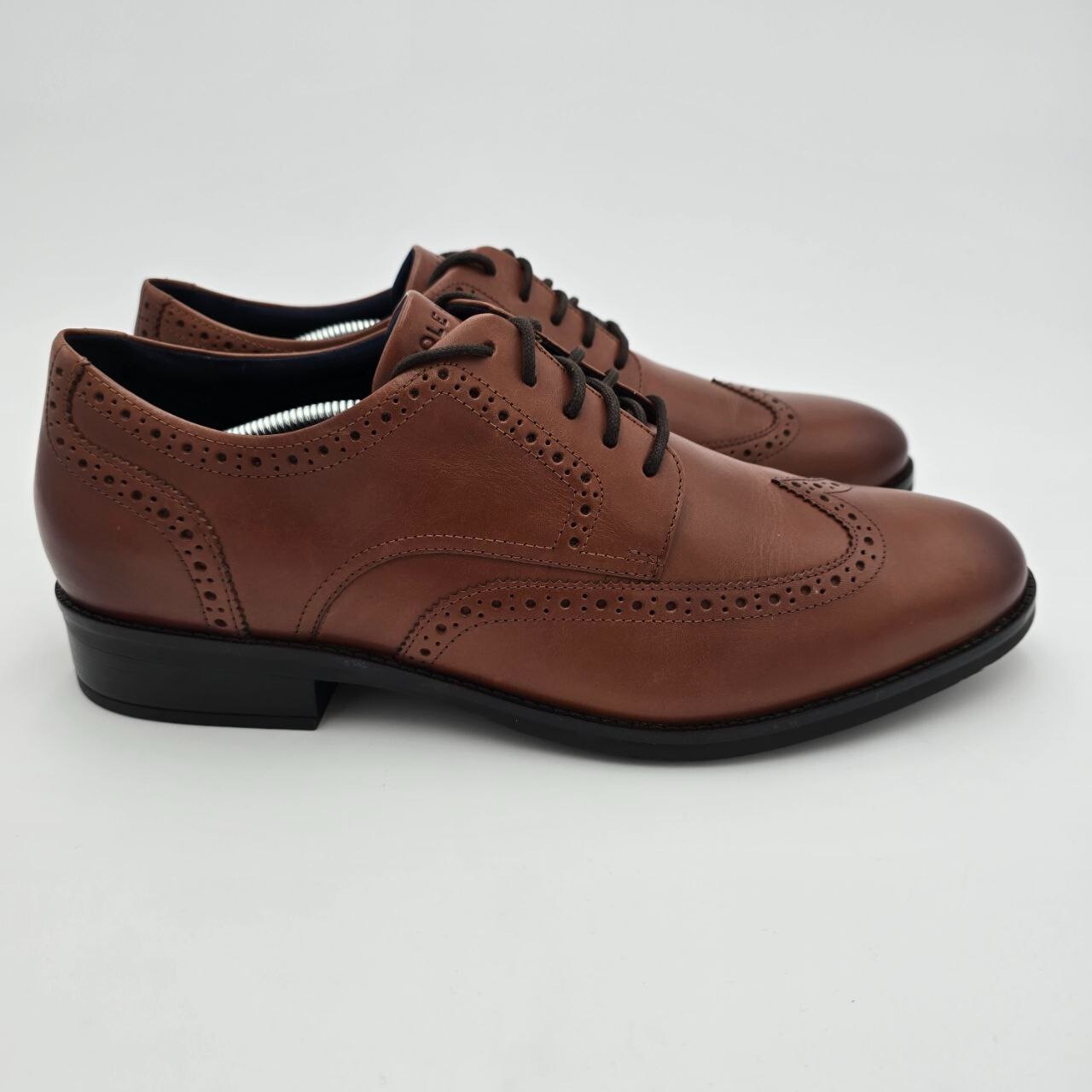 SAOLA Scarpe eleganti Cole Haan Grand+ Wingtip Derby da uomo taglia 12 pelle marrone inglese