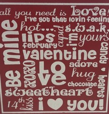 Valentine Wood Block Decoration