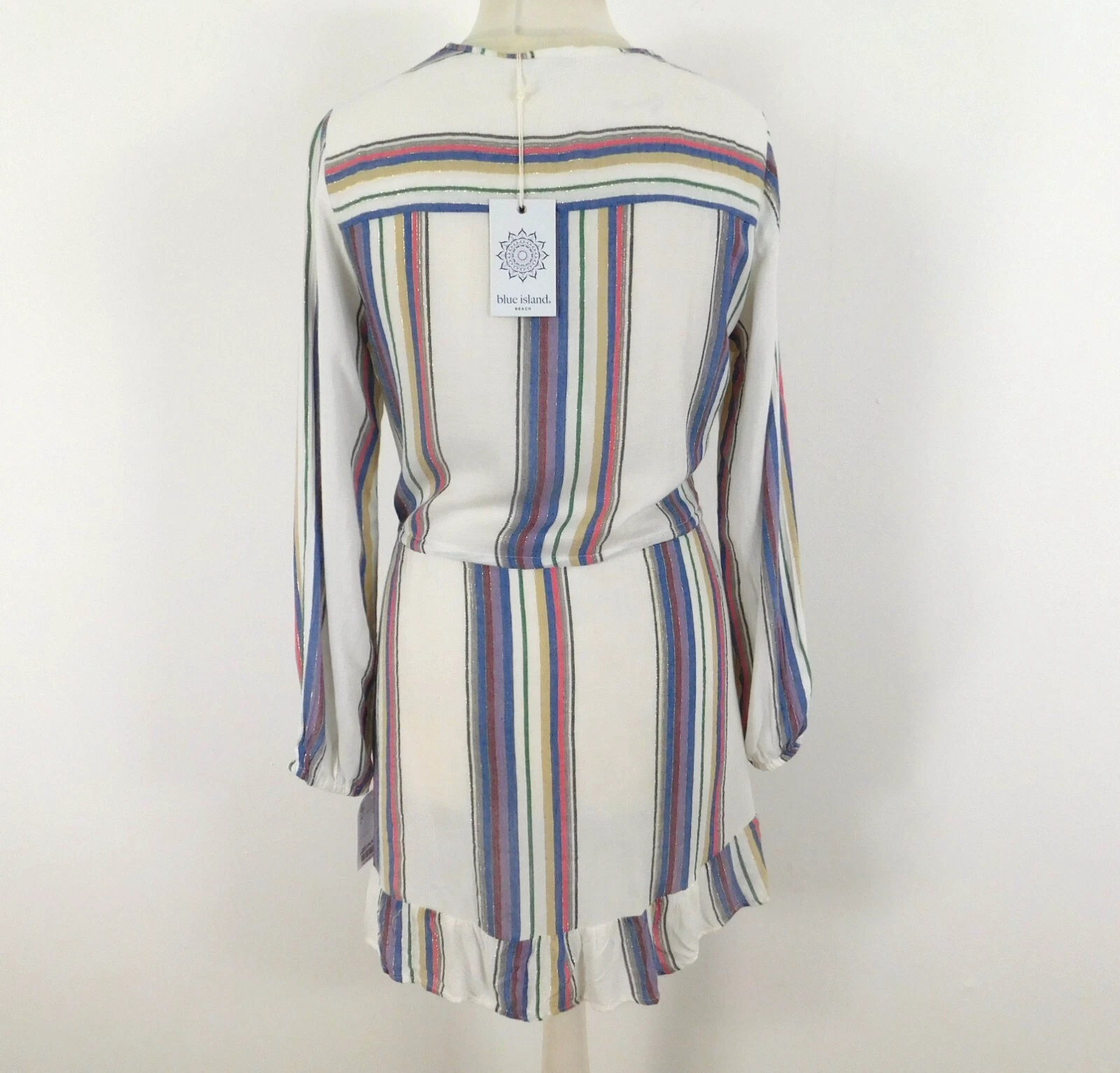 OFF WHITE Abito a righe multicolore Blue Island Off White taglia small nappa nuovo