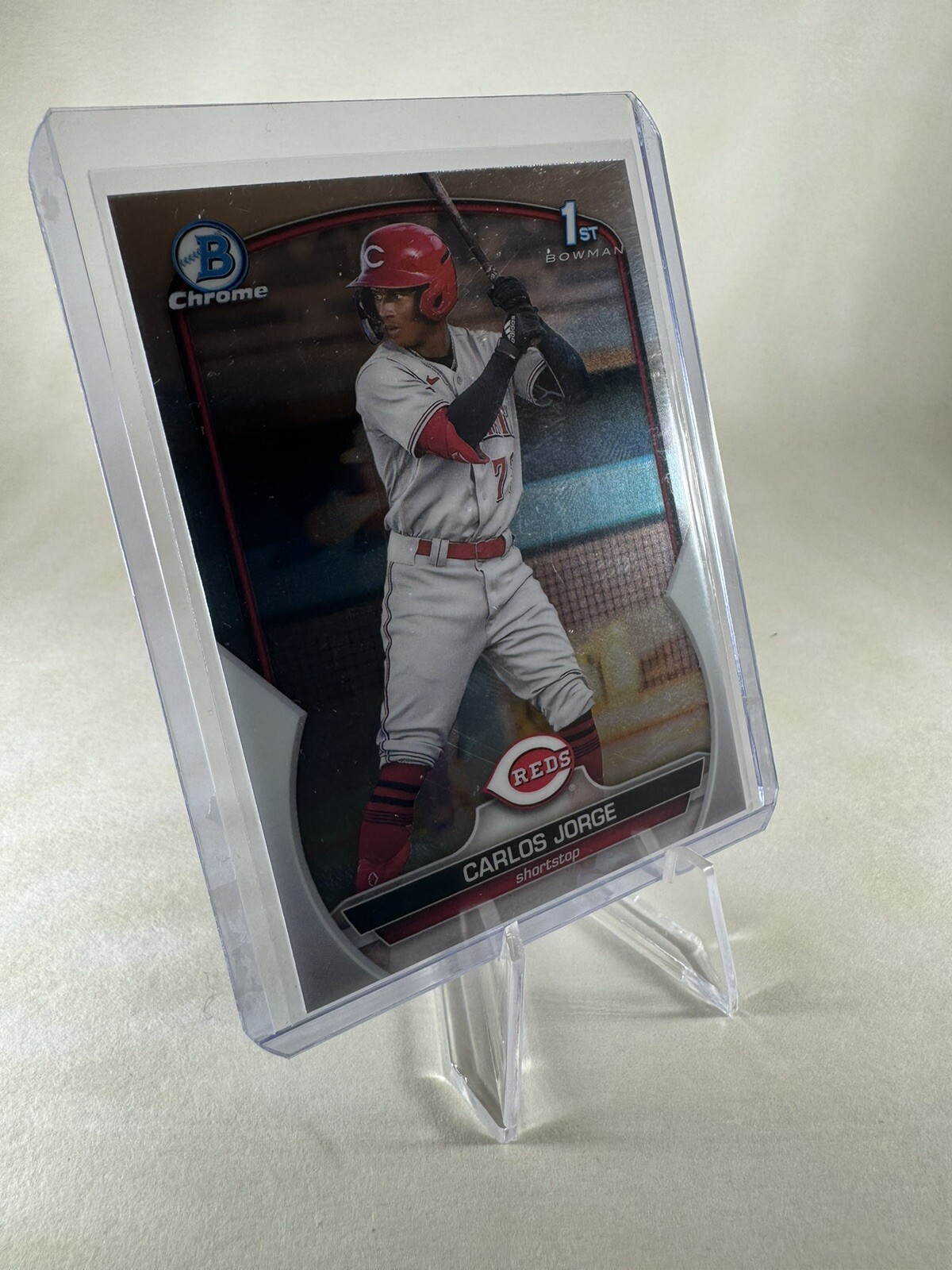2023 Bowman #BCP-120 Carlos Jorge Cincinnati Reds Chrome Prospects Baseball Card