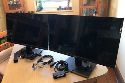 2 21.5'' Acer Computer Monitors; 1080p; 60hz; Slim Bezel; HDMi, DVI, VGA