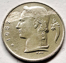 Belgien 1 Frank 1957, Kupfer-Nickel, ss