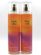 BATH BODY WORKS HAPPY VIBES FRAGRANCE BODY MIST SPRAY 8 OZ LOT OF 2 PCS