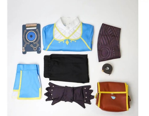 Anime The Legend of Zelda Cosplay Costume Zelda Princess Blue Dress Lolita Coat - Picture 14 of 14