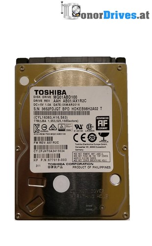 Toshiba - MQ01ABD100-677019-003- 1TB - SATA - G003235C*